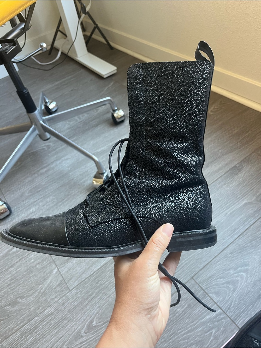 Black Lace-Up Boots